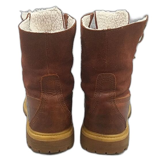 Timberland Earthkeepers Authentic Teddy Fleece Leather Brown Boots, women's 7 - Picture 6 of 14